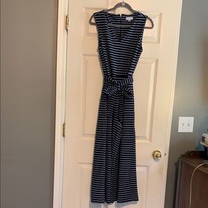 Calvin Kline Navy Striped Sleeveless Dress